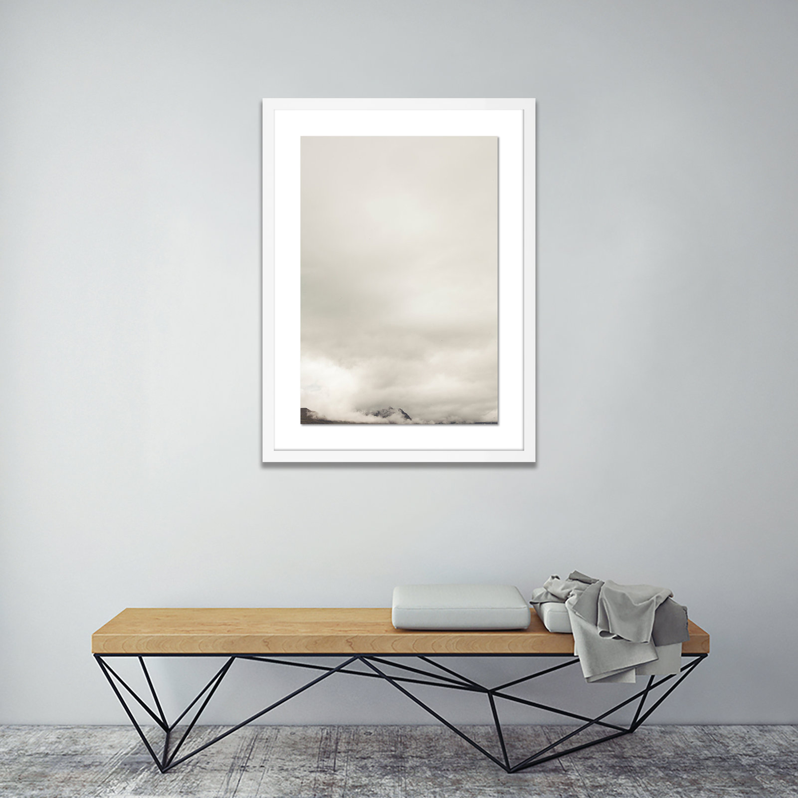 Clouds "Clouds 11" Print by Riley Ryan, White, 48" H x 34" W x 2.5" D