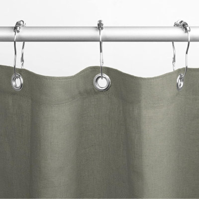 Rideau de douche en lin naturel de qualité supérieure pour décor de salle de bain Rideau non toxique pour douche et baignoire