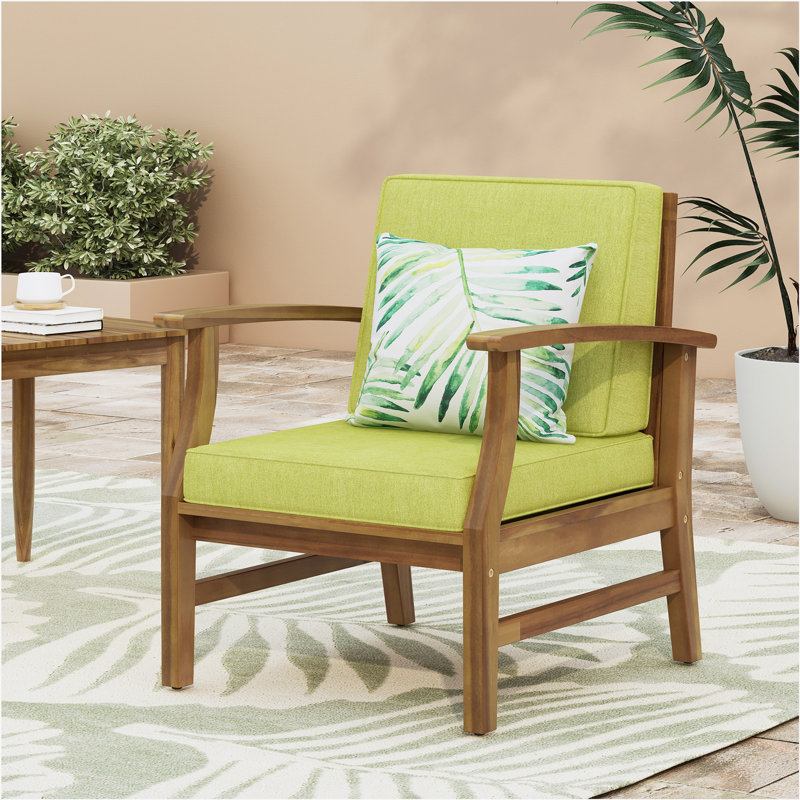 CHAISE CLUB PERLA, Brun, Tissu vert
