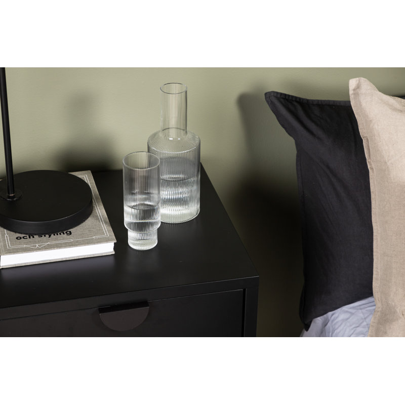 Losada 45cm W Steel Bedside Table, Black