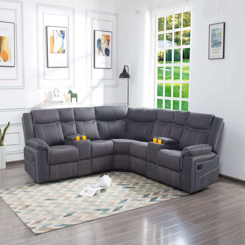 109.4" Sectional Sofa - Manual Reclining Function