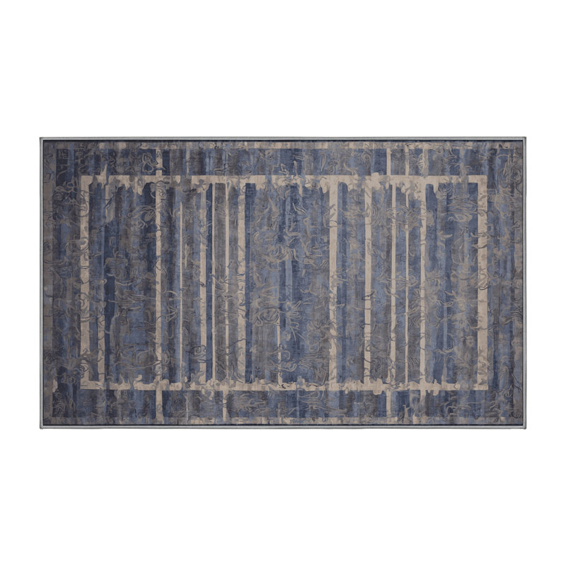 Tapis gris lavable à la machine, Rectangle 4 pi x 6 pi