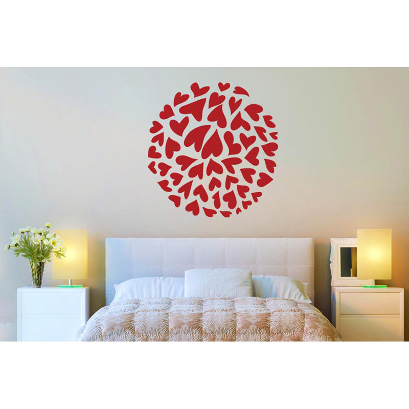 Abstract Non-Wall Damaging Wall Decal, Dark Red