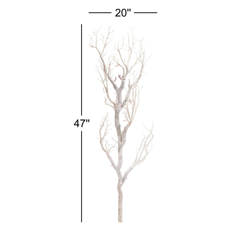 Branche d’arbre scintillant 47 po Manzanita, Blanc