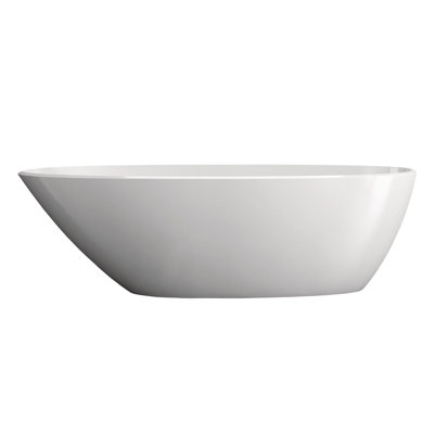Mozzano 2 67" Freestanding Bathtub in Volcanic Limestone with Overflow Hole