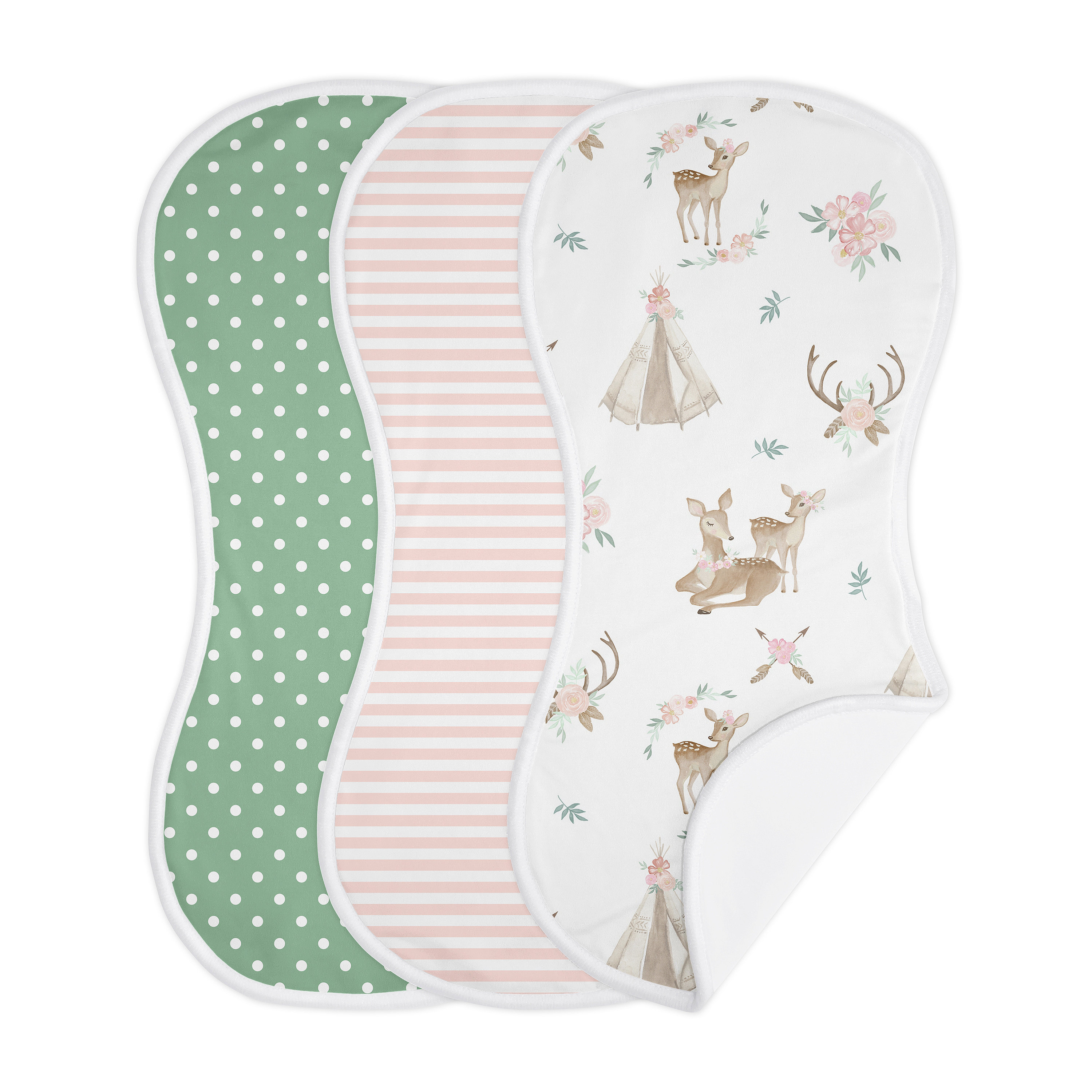 Sweet Jojo Designs Deer Floral Absorbent Burp Cloths by Sweet Jojo