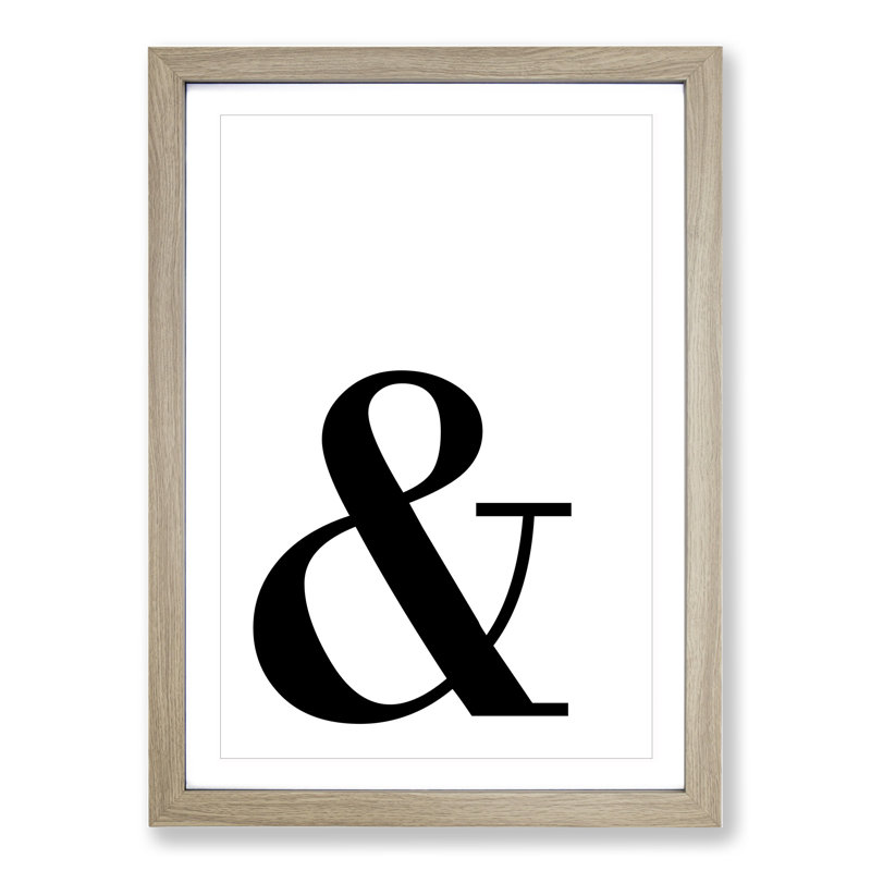 And - Picture Frame Typography, Oak, 65cm H x 48cm W x 2cm D