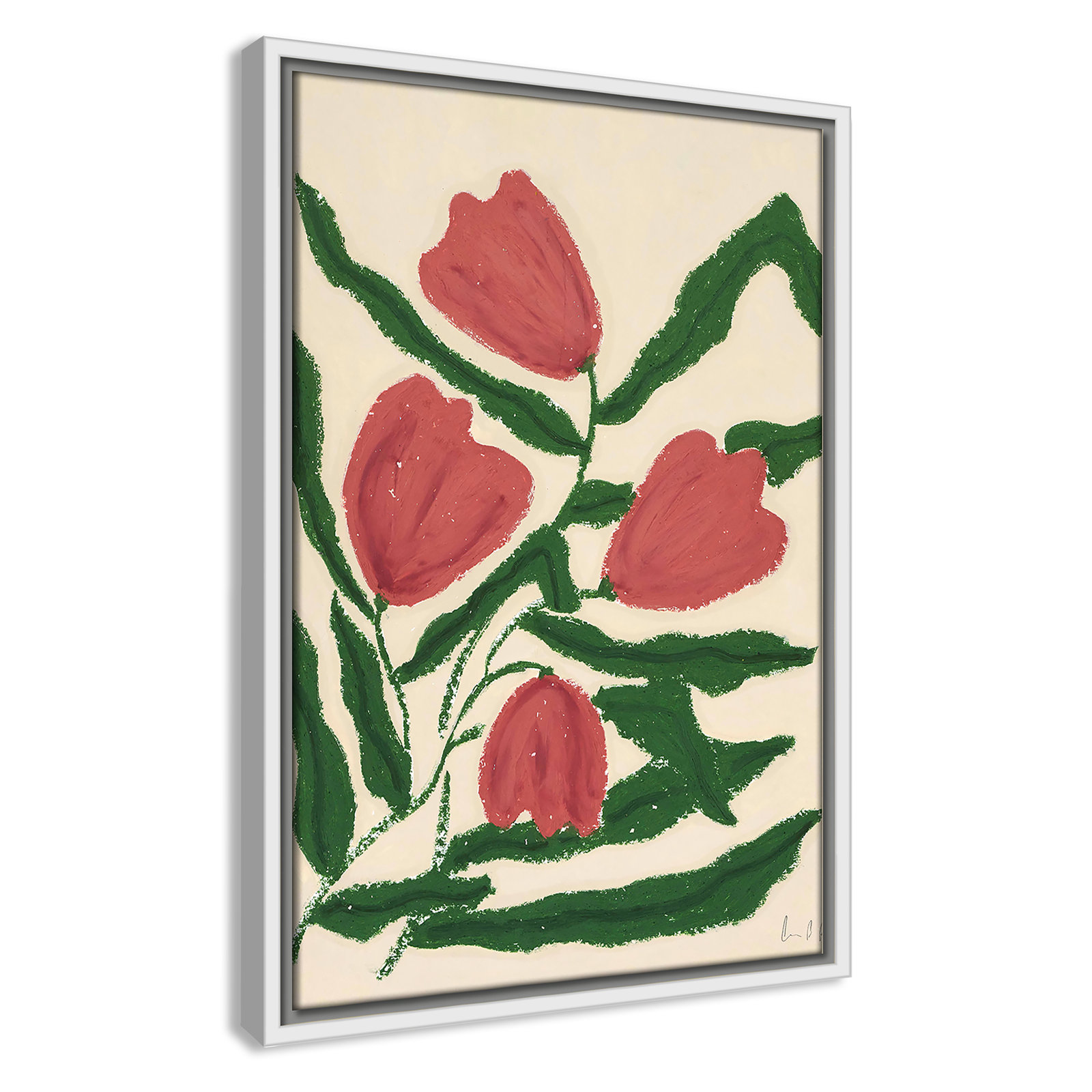 Red Tulips  Print by Camilla Bergqvist, 19.5" H x 13.5" W, White