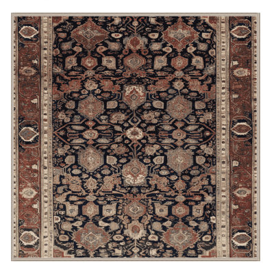 Machine Washable Persian Brown Area Rug