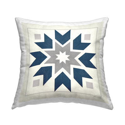 Geometric Quilt Block Shapes Printed Throw Pillow Design By Stephanie Workman Marrott