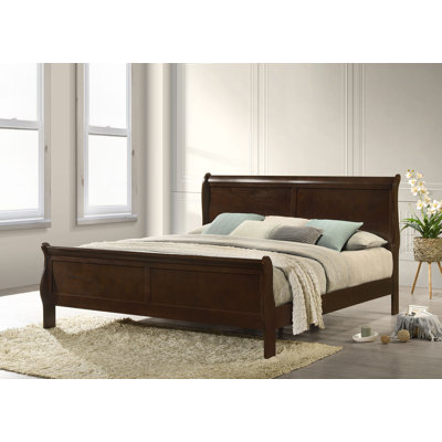 Daleyza Wood Eastern King Sleigh Bed Cappuccino