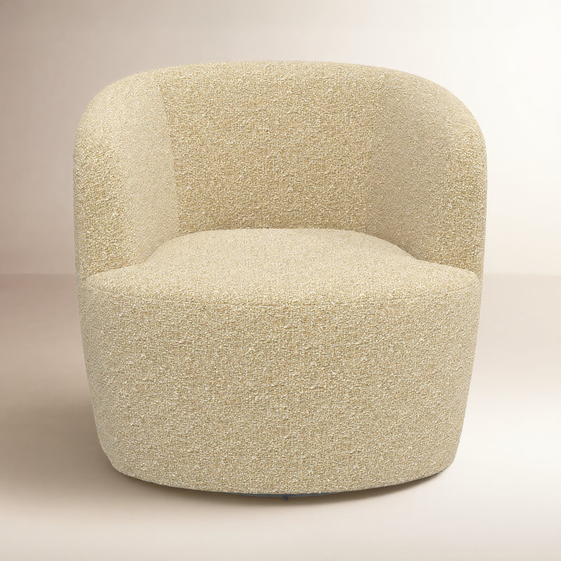 Maya Swivel Chair In Boucle, Classic Buff Boucle
