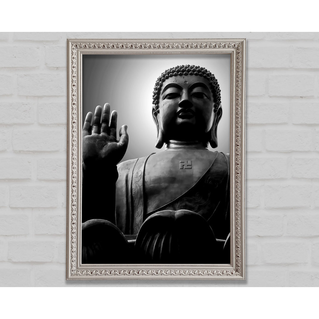 White N White Buddha Statue - Einzelner Bilderrahmen Druck