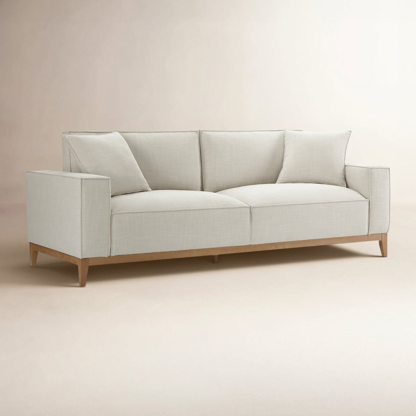 Nicky 92'' Upholstered Sofa, Effie Linen Performance Linen