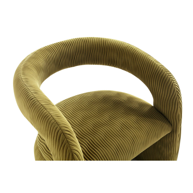 Fauteuil d'appoint Corvette Mid-Century, Velours vert olive