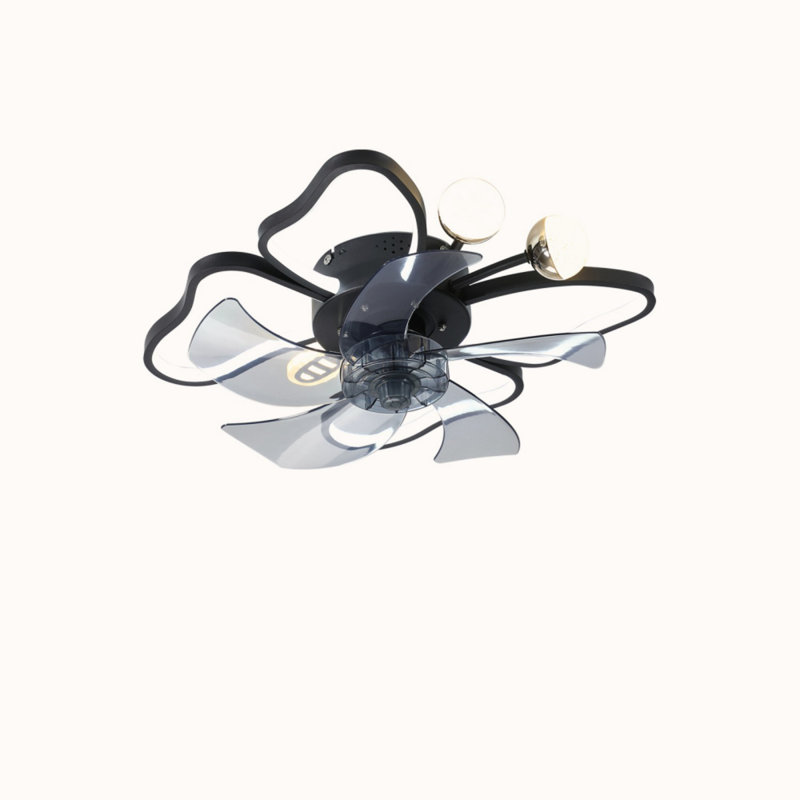 19.7 Inch Light Ceiling Fan With Lights Remote Control With Modern Butterfly Design Styling, Black, Fan For Bedroom, Living Room, Timing Function, Noiseless