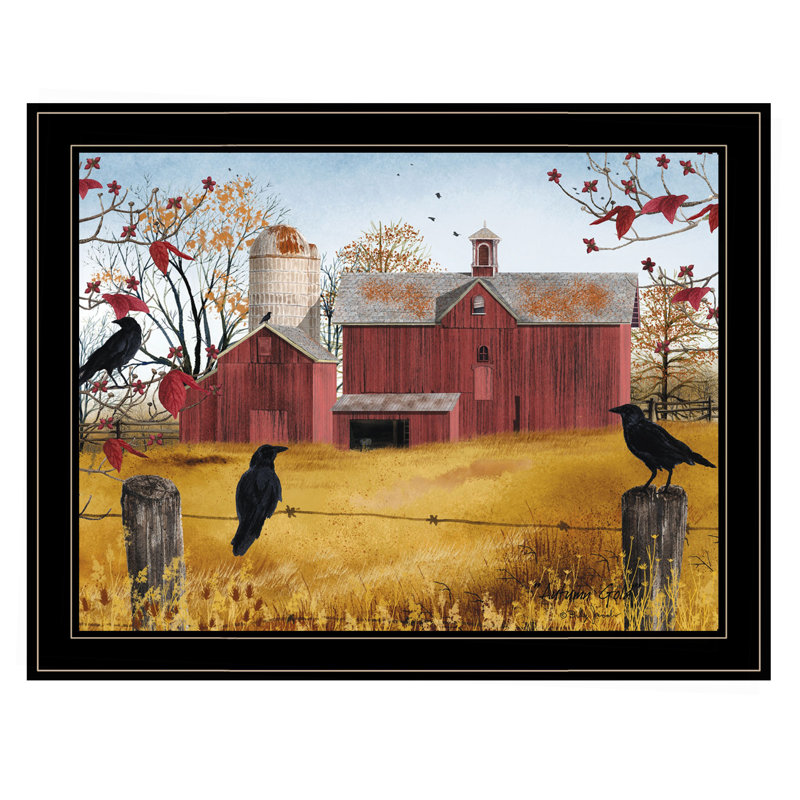 «Autumn Gold» par Billy Jacobs, reproduction encadrée prête à accrocher, cadre noir, 21" H x 27" W x 1" D