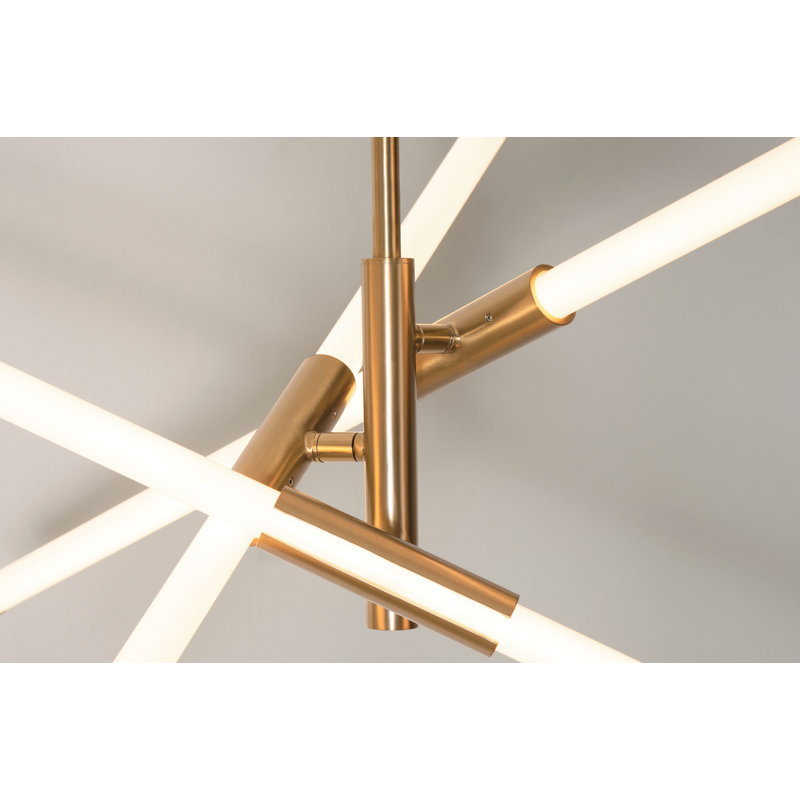 Luminaire suspendu Spoutnik étoile à 3 lumières Amberleigh, Laiton satiné