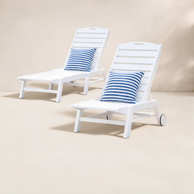 Lakeside POLYWOOD Nautical Chaise with Wheels