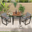 Ensemble de chaises de patio pour l'extérieur pour la salle à manger avec coussin haut résistant à l'eau