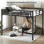Lit mezzanine en métal avec station de charge et lumière DEL pour petits espaces-126538812