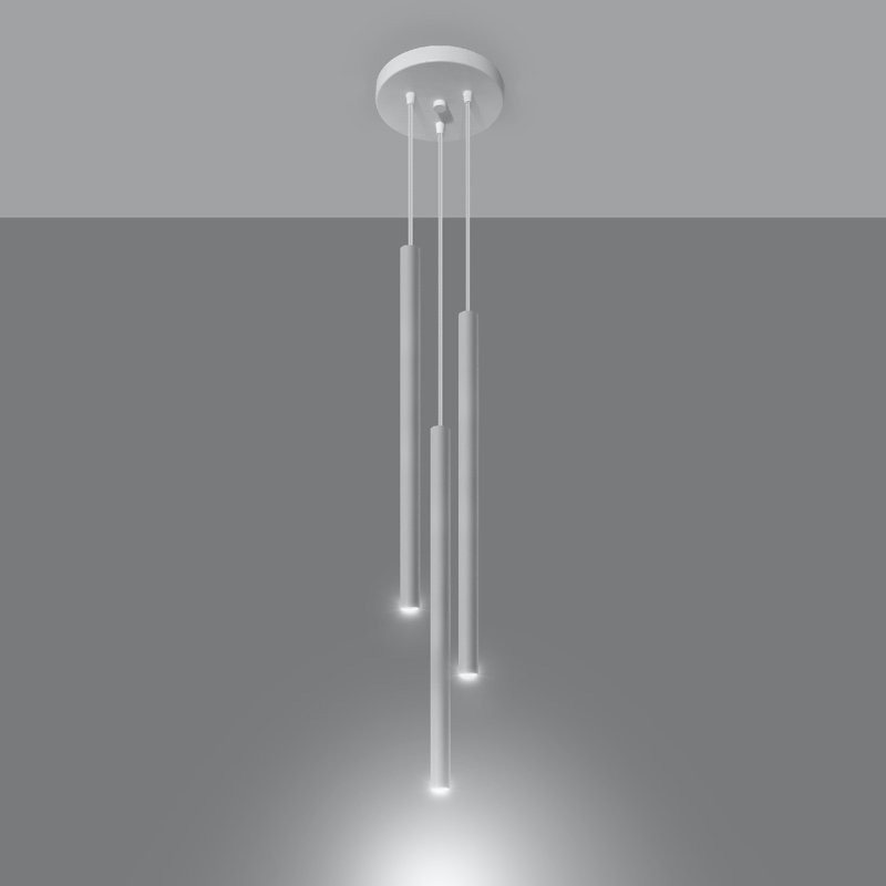 Aliezah 3 - Light Cylinder Pendant, White