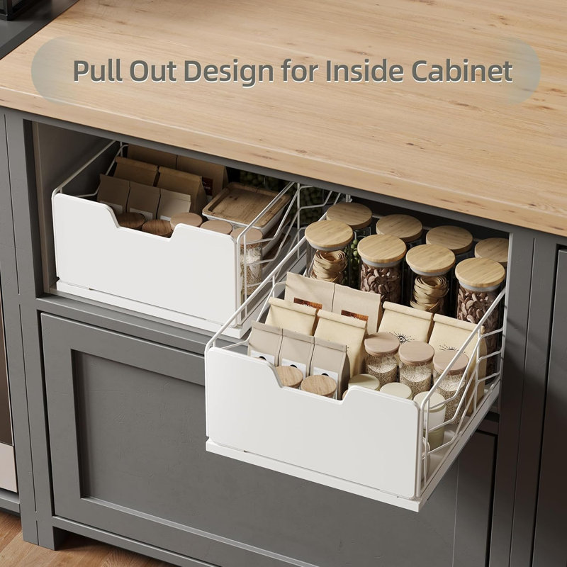 Organisateur de tiroir d'armoire coulissant en acier au carbone No Drill 11,8 x 15,7 x 6,9 po
