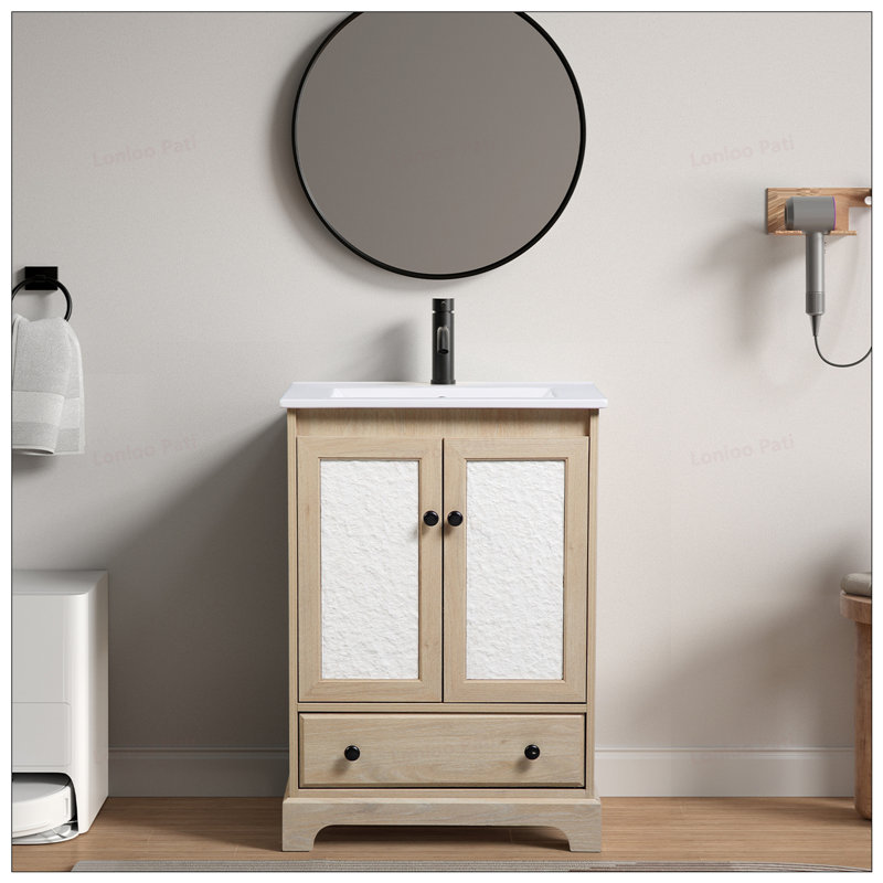 Base de meuble-lavabo en bois 24 po