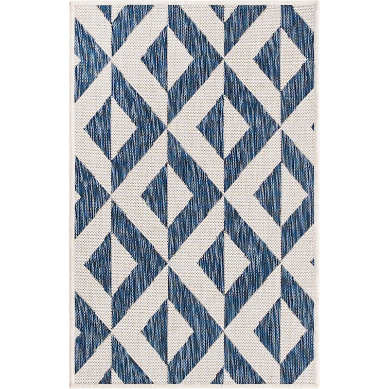 Outdoor Destiny Area Rug Aqua-Khaki Color, Rectangle 2'2" x 3'