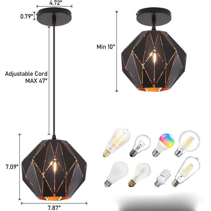 Luminaire suspendu industriel rétro