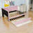 Upholstered Full Daybed with Twin Trundle, USB Ports and LED Lighting-925258975