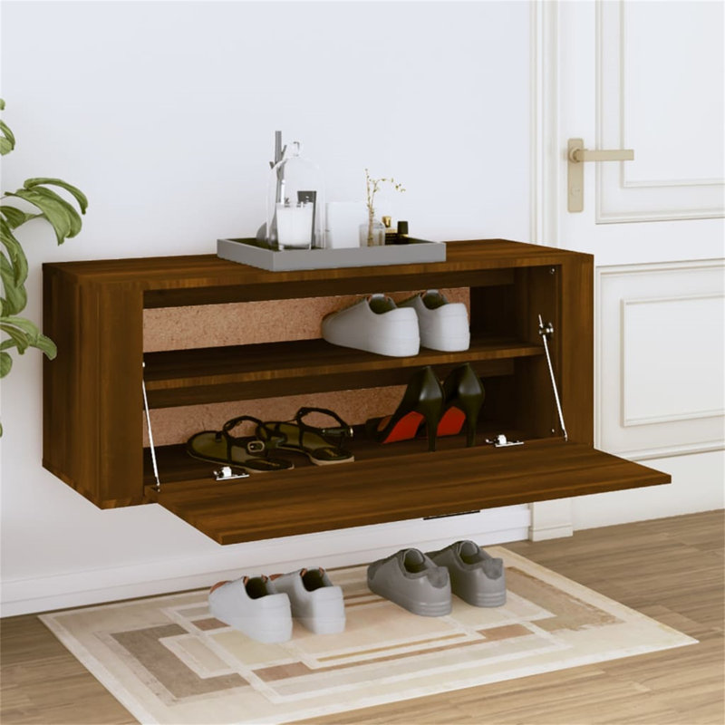 Ceddrick 8 Pair Shoe Storage Cabinet, Brown