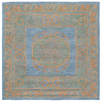 Tapis oriental rose en laine / coton touffeté à la main Savonnerie 401