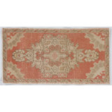 Vintage Circa 1940 Red Distressed Turkish Yastik Handwoven Rug 1'6 X 2'10