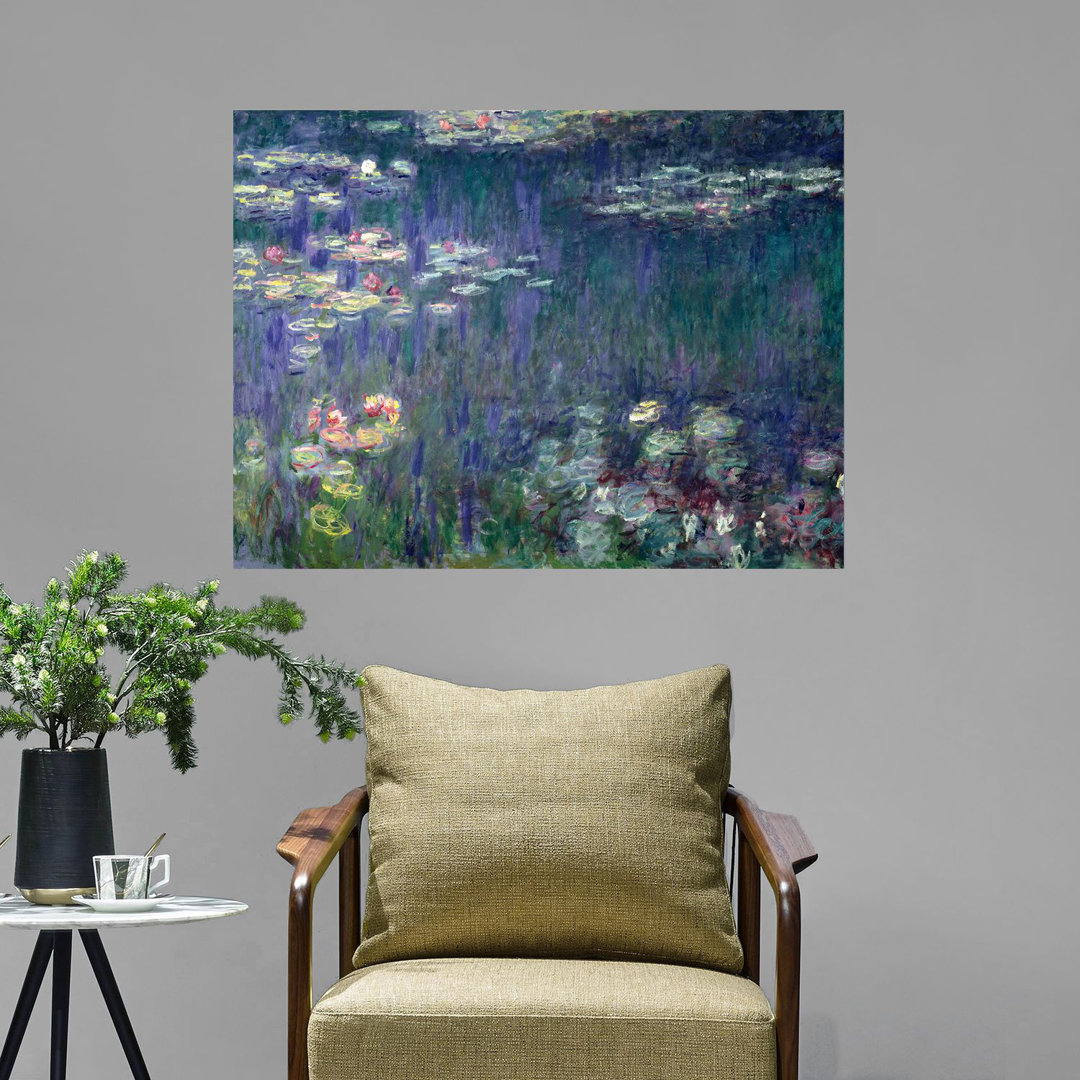 Wandbild Waterlilies: Green Reflections von Claude Monet