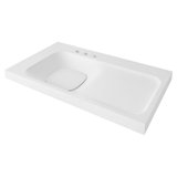 Modulus White Solid Surface Rectangular Drop-in Bathroom Sink