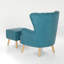 Kiro Upholstered Wingback Chair with Footstool-38292153