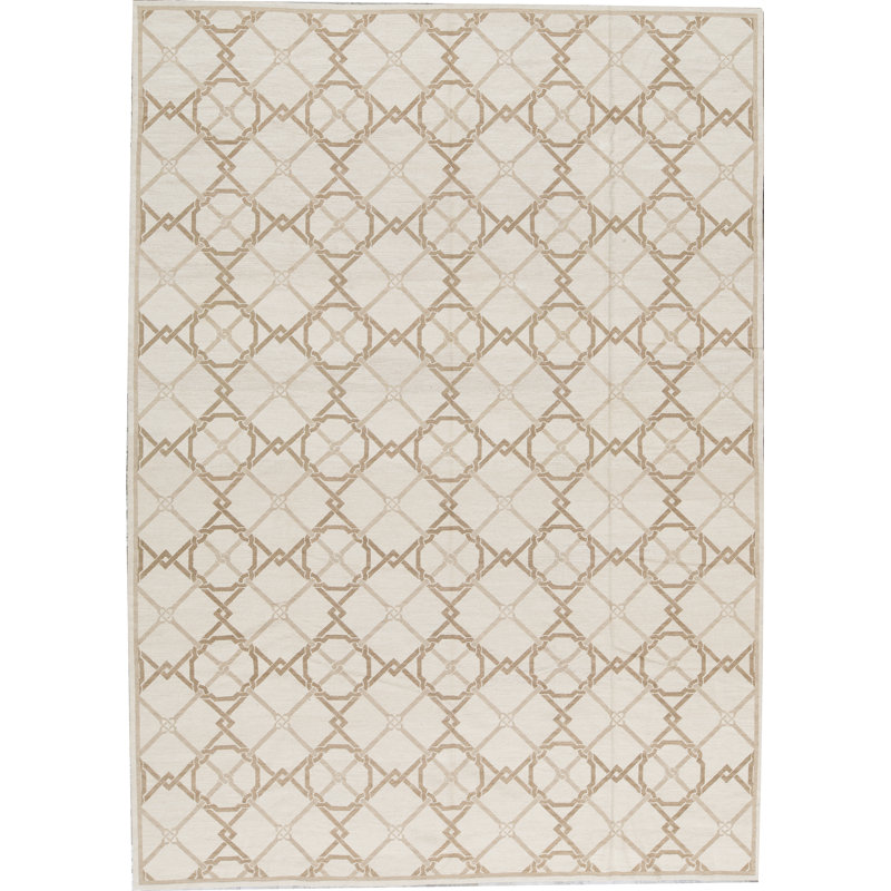 Hand-Knotted High-Quality Beige Area Rug
