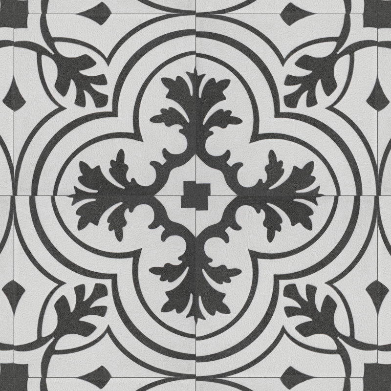 Twenties Mini 4" x 4" Ceramic Patterned Wall & Floor Tile