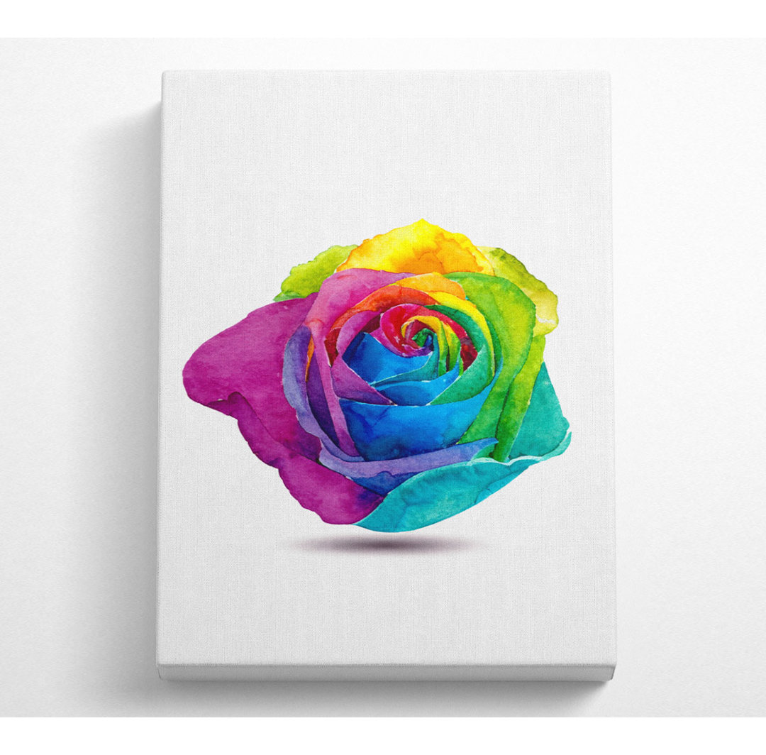 Regenbogenrose - Kunstdrucke auf Leinwand