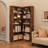 Duanna Farmhouse Bookshelf Corner Bookcase 72.8” Large Bookcase Wood Bookshelf Tall L Shaped Bookshelf 5 Tier Corner Shelf Display Rack Etagere Shelf Storage For Office Bedroom (Half Panel, Retro)-1296802917