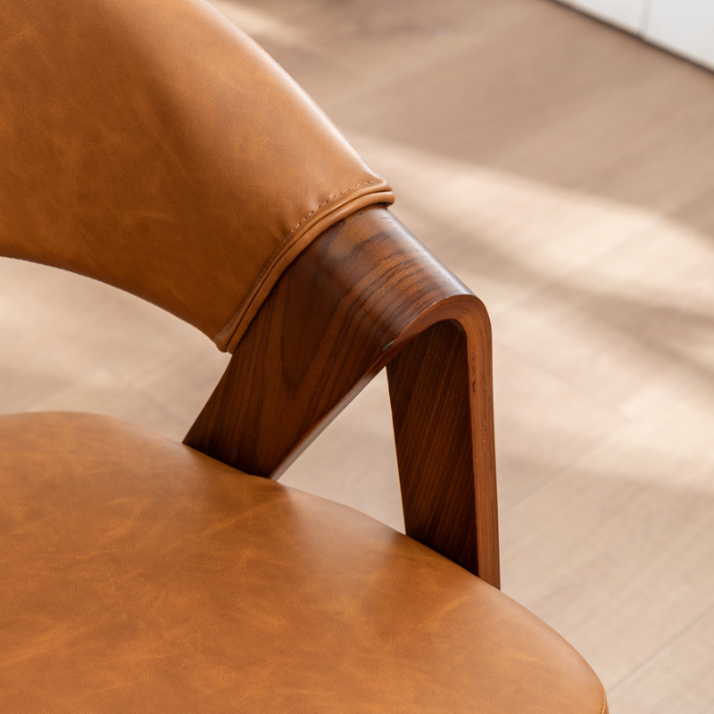 Chaise rembourrée en similicuir Providence, Brown