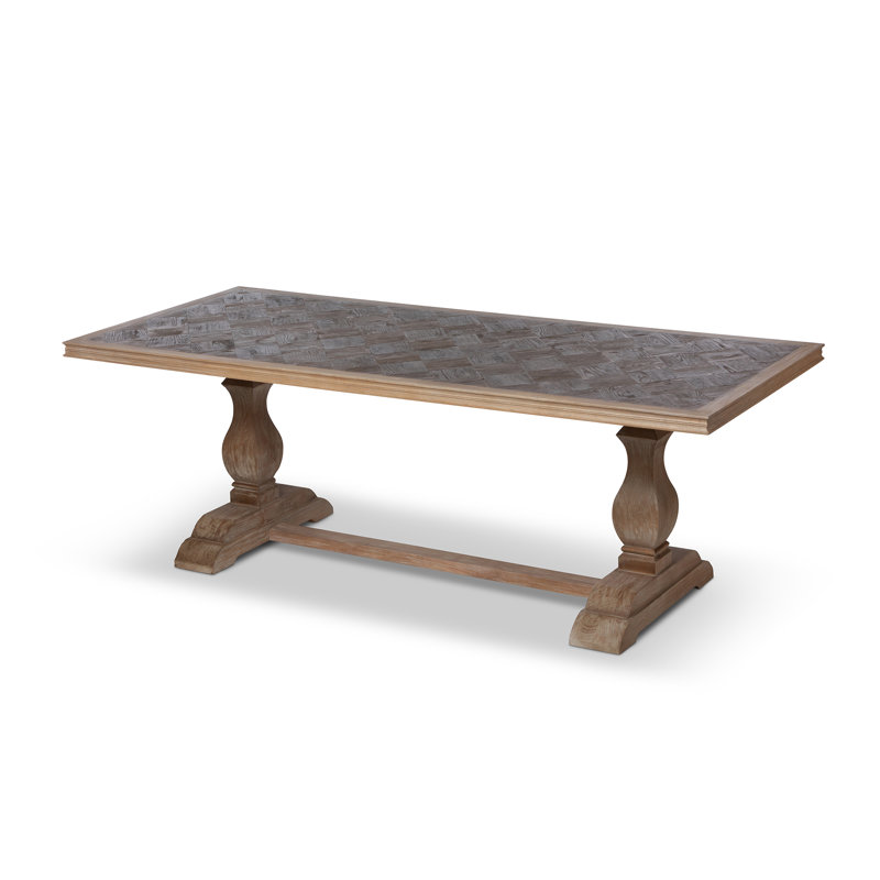 Dark Natural Reclaimed Oak and Poplar Farmhouse Dining Table