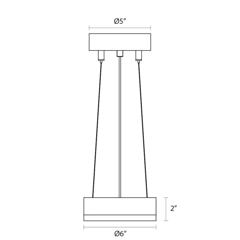 Grigoriy Corona - LED Ring Pendant - 6" - 3000K, Bright Satin Aluminum