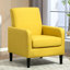 Chaise d'appoint rembourrée en faux lin, fauteuil moderne avec structure en bois massif, fauteuil simple pour la chambre à coucher du salon