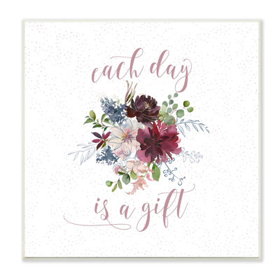 Citation de calligraphie «Every Day», motif floral minimal par Tara Moss - impression