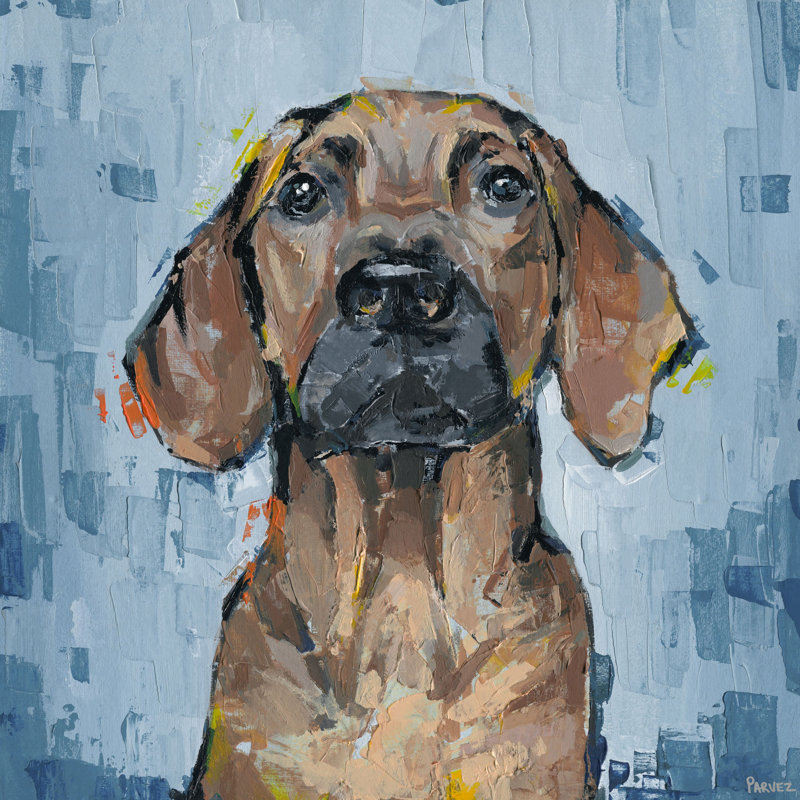 Attentive Dog by Parvez Taj - Wrapped Canvas Painting, 66 cm H x 66 cm W x 2 cm D