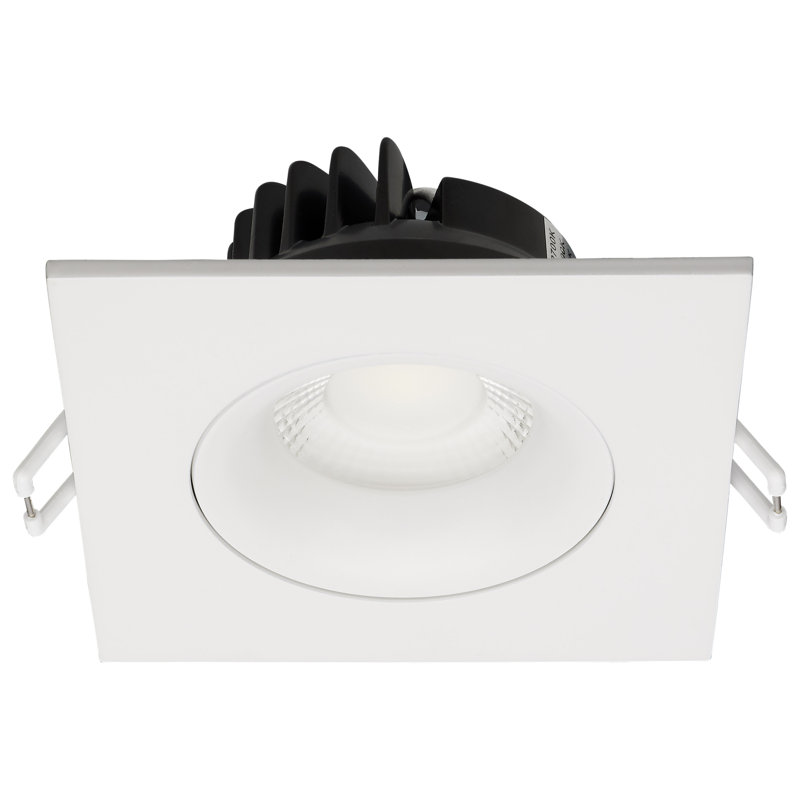 3.5" Square Selectable Color Temperature Dimmable Air-Tight IC Rated LED Canless Recessed Lighting Kit, White