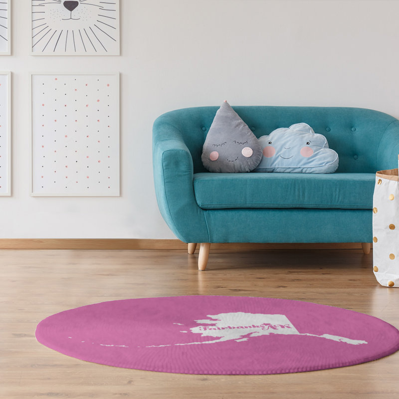 Tapis en poly-chenille fairbanks alaska, Rond 5 pi