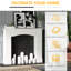 Foyer blanc - largeur intérieure de 29 po, décoration décorative, large position de décoration de 45,25 po, facile à nettoyer, basculer, support électrique, vadrouille,